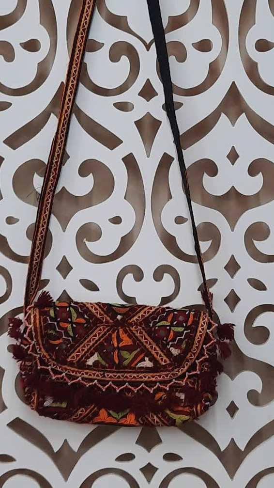 Tribal Afghani Handmade Bag with Belt , KACHHA WORK